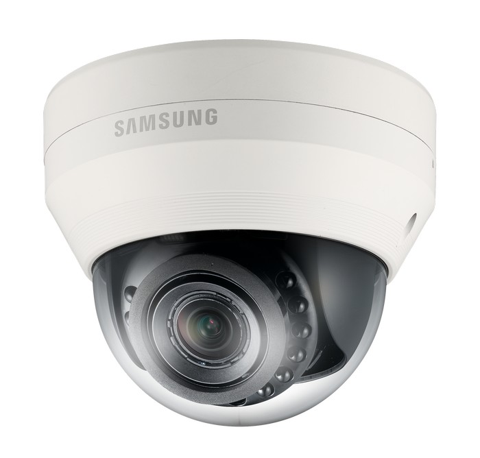Samsung 3.2MP ICR Indoor Dome IP Camera 12VDC PoE H.264 Multi stream 3-8.5mm with WDR and IR