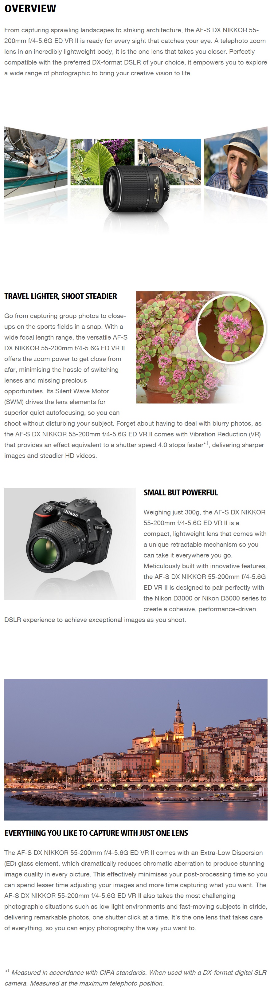 Nikon AF-S DX 55-200mm f4.5-5.6G ED VR Lens
